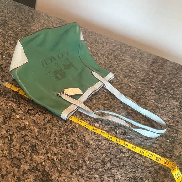 Coach color block Green Tote Bag EUC - Picture 13 of 16